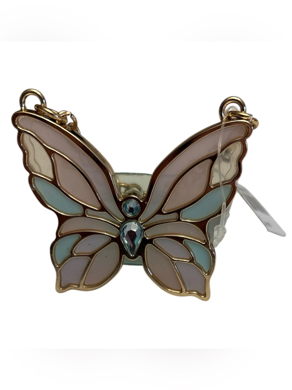 Bath & Body Works butterfly sanitizer holder gold chain w/lobster clasp NWT